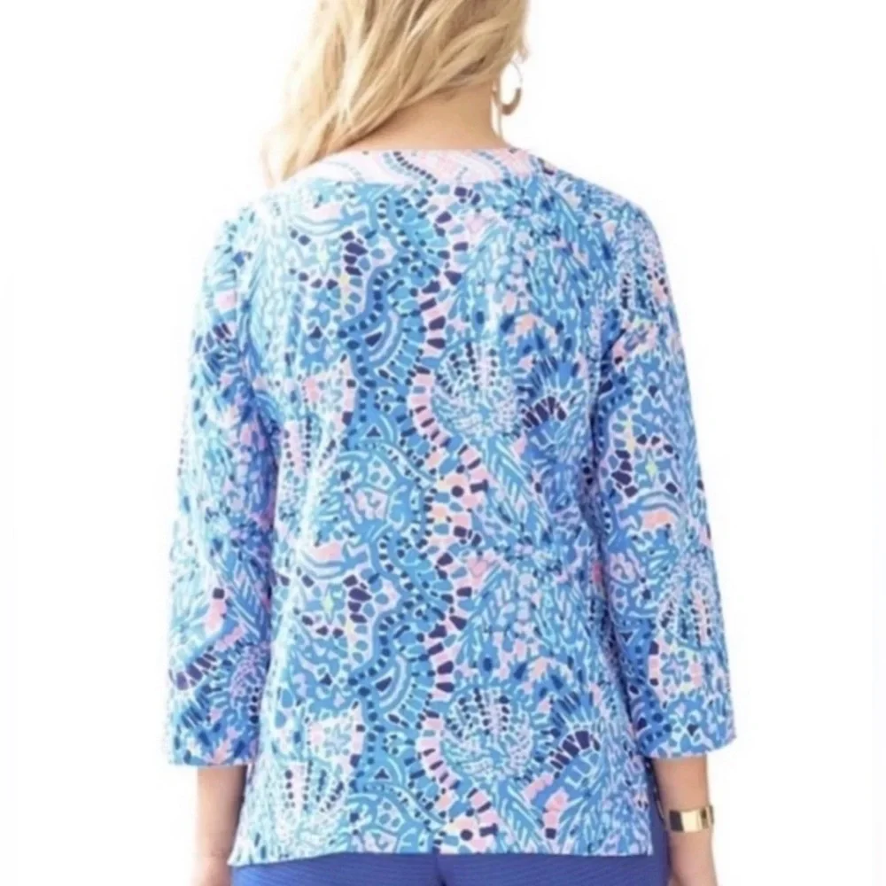 Lilly Pulitzer Amelia Island Tunic in Tic Tac Toe Tile Print, Size XS - Picture 10 of 10